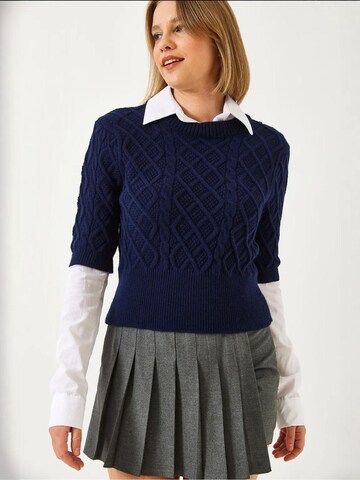 Bianco Lucci Sweater 'Pullover' in Blue