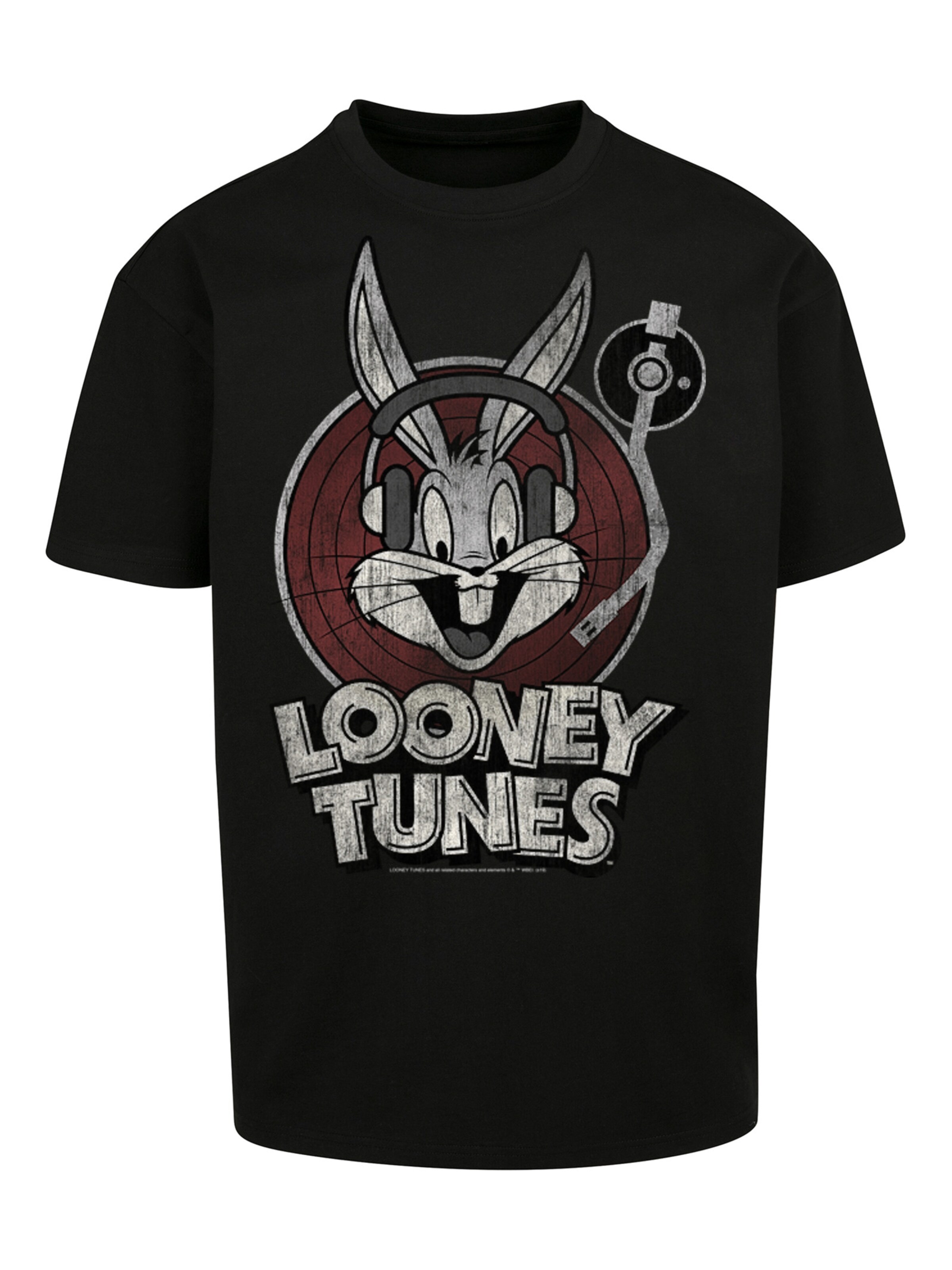 Maglietta 'Looney Tunes Bugs Bunny' di F4NT4STIC in nero: frontale