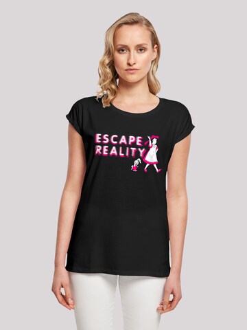 T-shirt 'Alice im Wunderland Escape Reality' F4NT4STIC en noir : devant