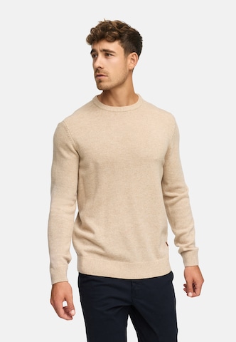 INDICODE JEANS Trui 'INMargous' in Beige: voorkant