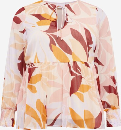 EVOKED Bluse 'Falia' in creme / orange / pastellpink / hellrot, Produktansicht