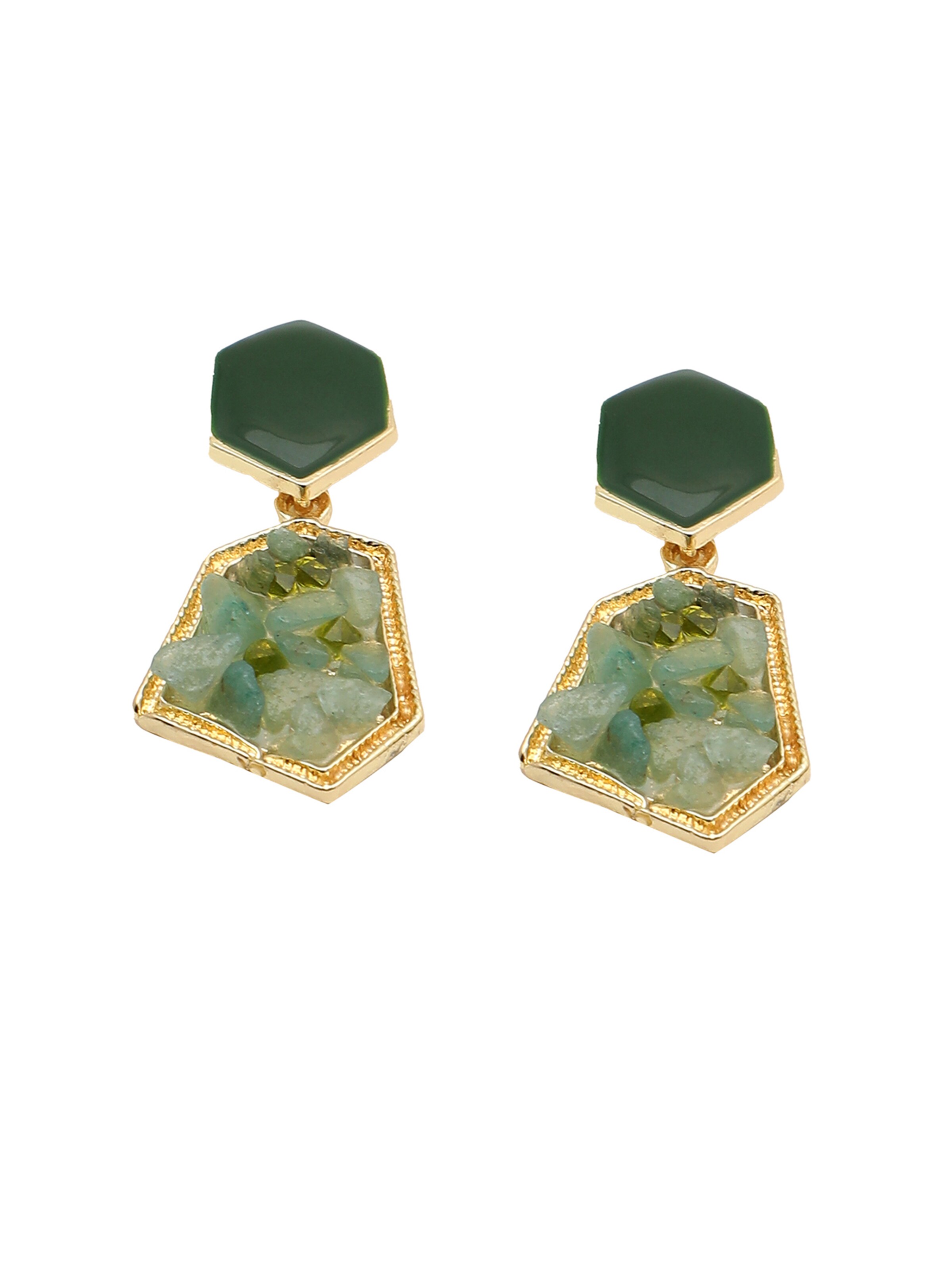 SOHI Uhani 'Yasmine' | zelena barva: sprednja stran