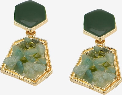 Auskarai 'Yasmine' iš SOHI, spalva – Auksas / žalia / šviesiai žalia, Prekių apžvalga