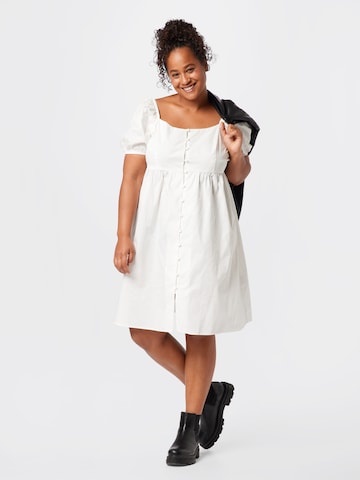 GLAMOROUS CURVE Shirt Dress in White