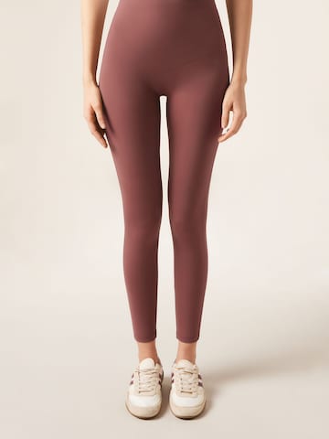 CALZEDONIA Skinny Leggings 'SCUPLT' in Brown