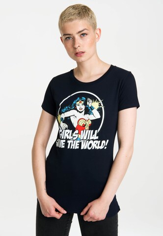 LOGOSHIRT Shirt 'Wonder Woman' in Blauw: voorkant