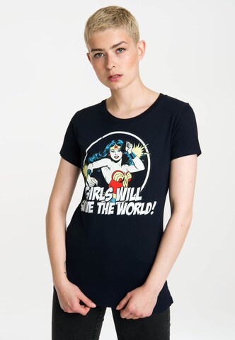 LOGOSHIRT Shirt 'Wonder Woman' in Blue: front