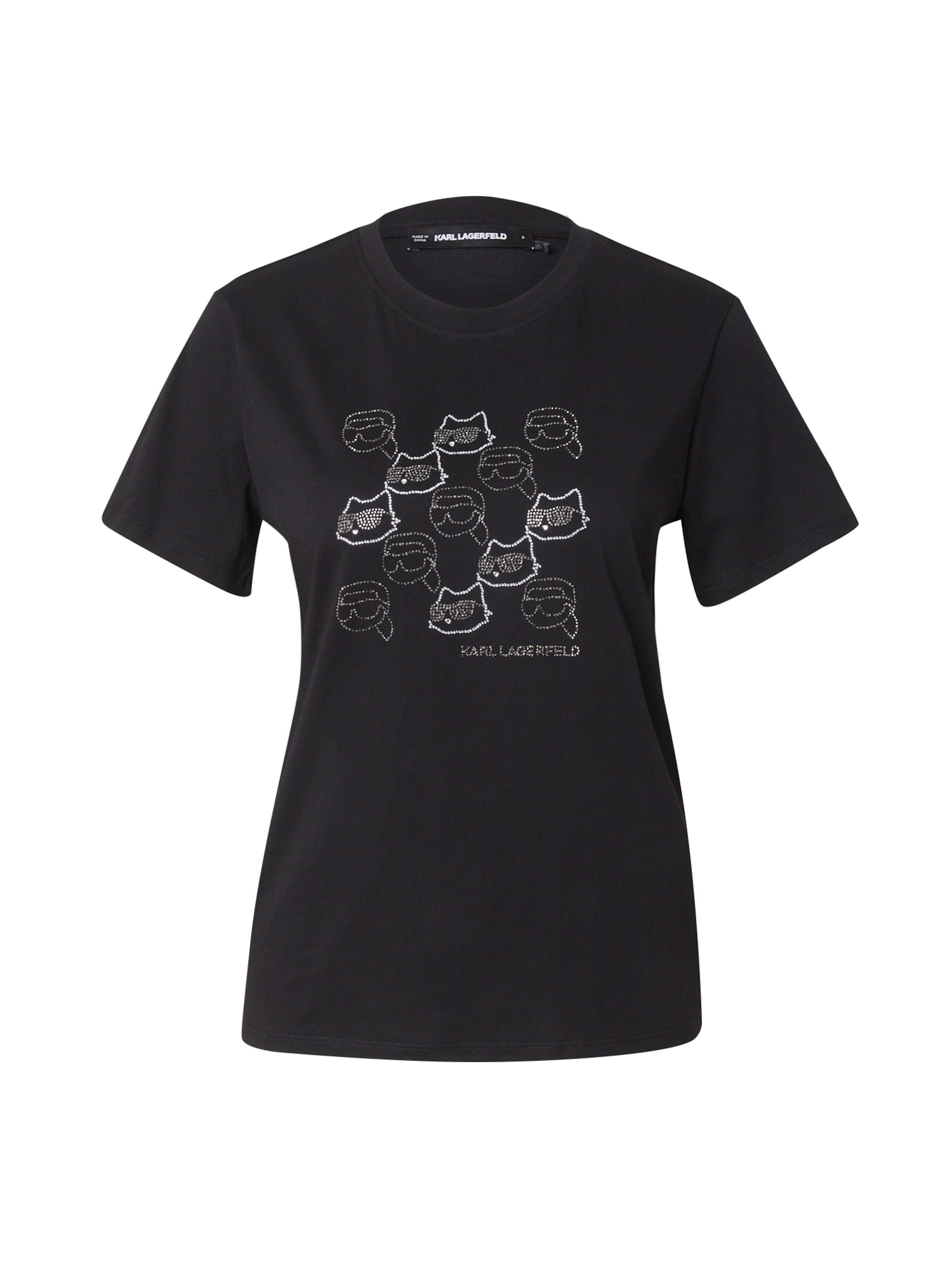 Karl Lagerfeld Μπλουζάκι 'IKON' σε μαύρο: μπροστά
