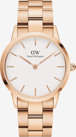 Daniel Wellington Αναλογικό ρολόι 'Iconic Link RG White' σε χρυσό: μπροστά