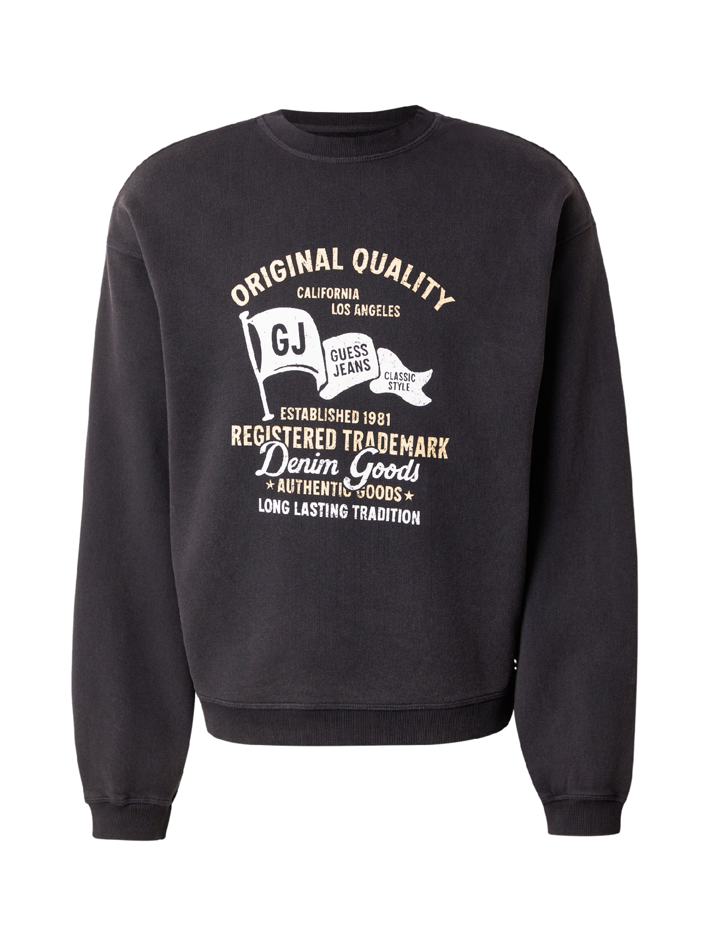 GUESS JEANS Sweatshirt in Light yellow / Black / White, Item view