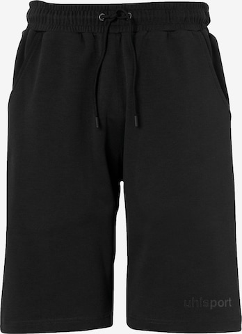 UHLSPORT Workout Pants in Black: front