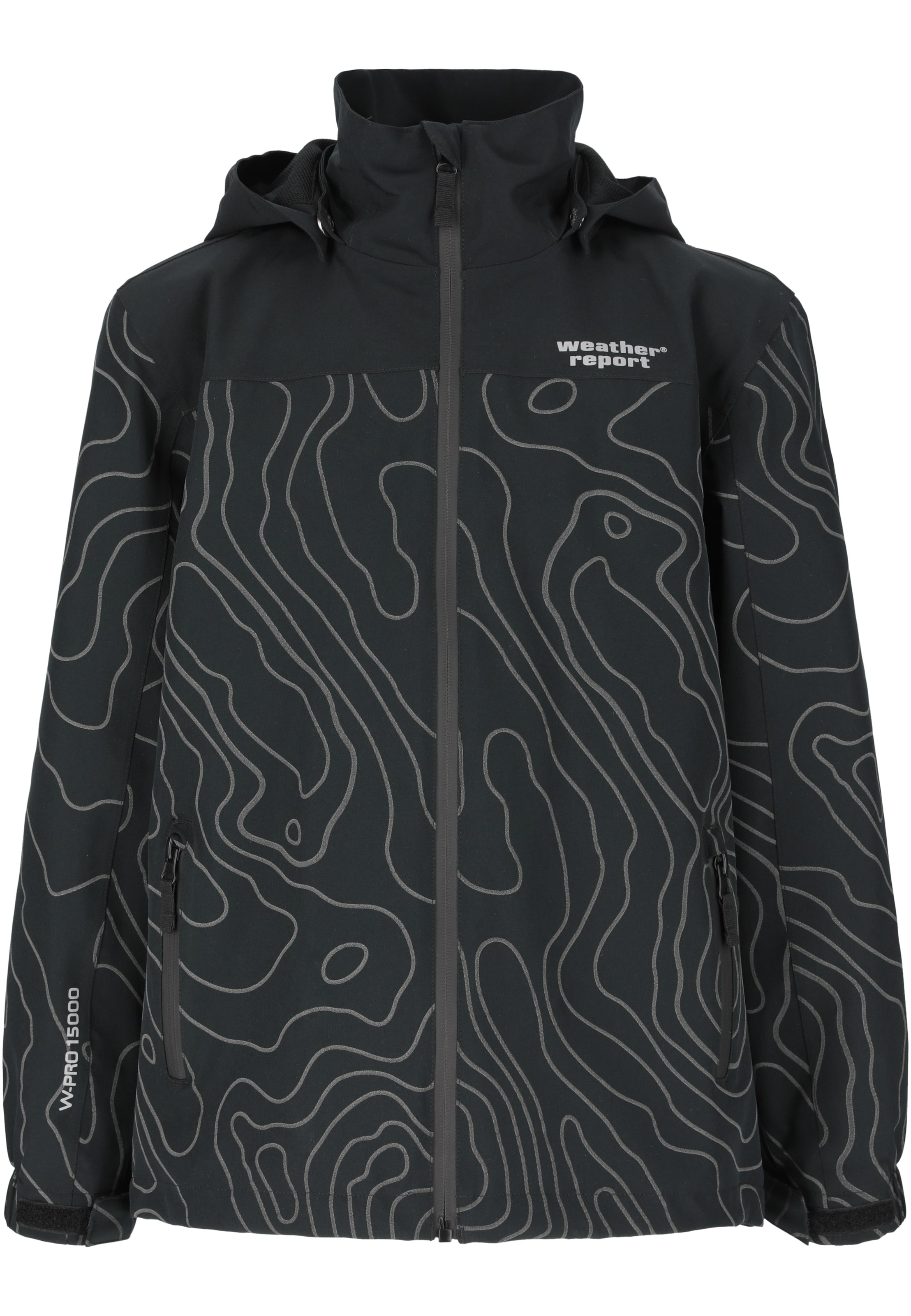 Weather Report Weatherproof jacket 'Borise jr.' in Black: front