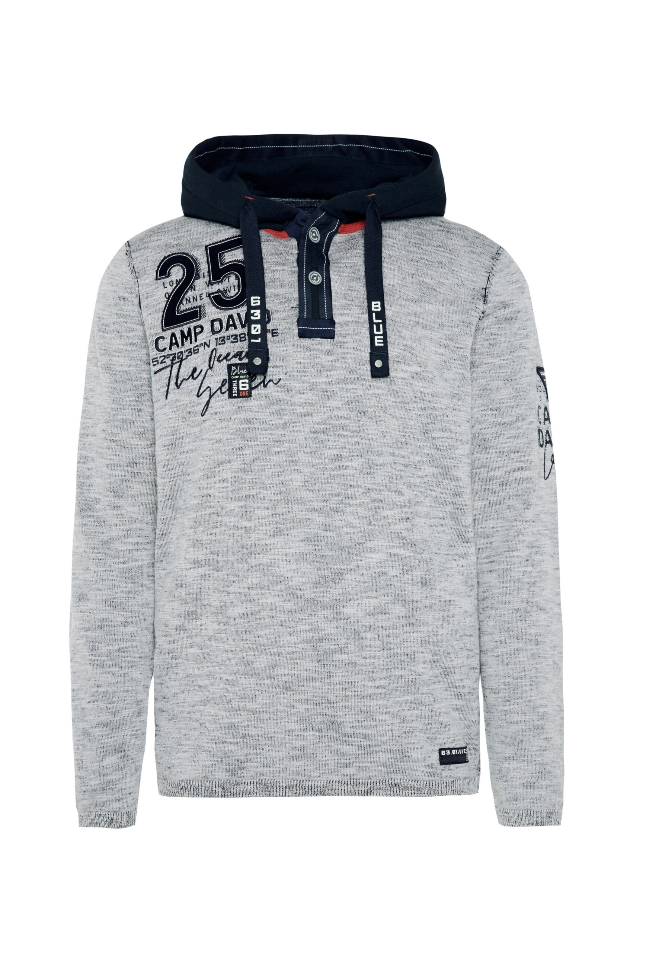 CAMP DAVID Pullover 'Ocean´s Seven II' in Grau: Vorderseite