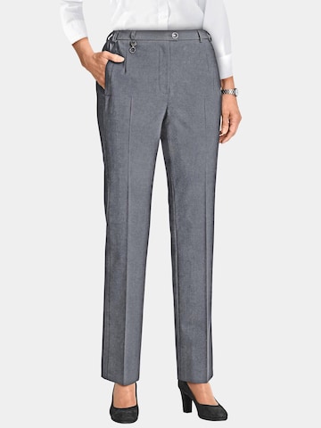 Goldner Regular Pleated Pants 'Carla' in Grey: front