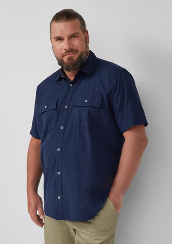 s.Oliver Men Big Sizes Regular Fit Hemd in Blau: Vorderseite