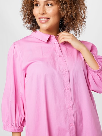 Noisy May Curve Shirt Dress 'Violet' in Pink