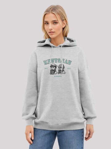 Sweat-shirt 'Knut und Jan Hamburg Vintage Seemänner Grün' F4NT4STIC en gris : devant