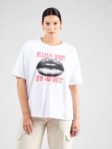 Noisy May Curve Shirt 'NMIDA KIM LIPS' in White: front