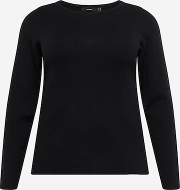 Vero Moda Curve Sweter 'GOLD NEEDLE' w kolorze czarny: przód
