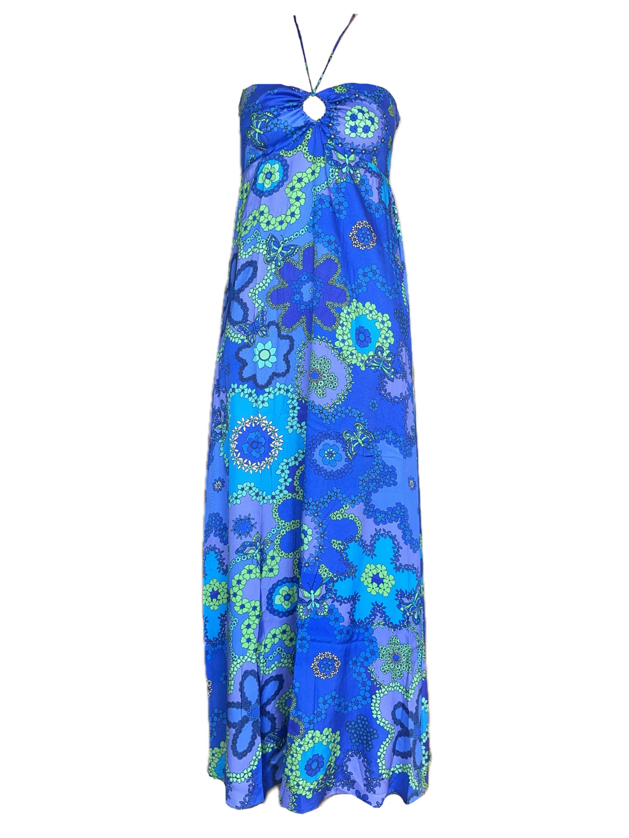 Introvertie VIENNA - Vestido de verão 'Forgot About You Halter Maxi Dress' em azul: frente
