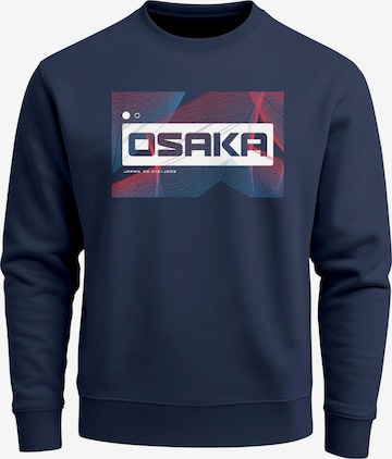 Neverless Sweatshirt 'Osaka Japan' in Blau: Vorderseite
