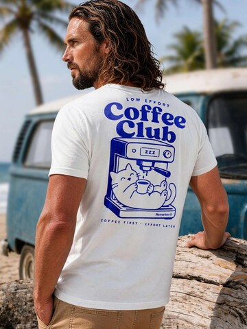 Neverless Shirt 'Cat Coffee' in White