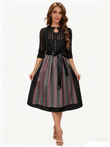 KoJooin Dirndl‌‌‌‌‌ in Schwarz: Vorderseite