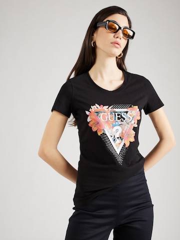 T-shirt GUESS en noir : devant