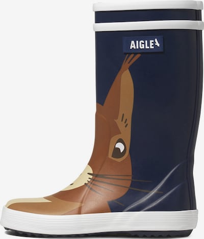 AIGLE Gummistiefel 'LOLLY POP WWF' in 24 in navy / braun, Produktansicht