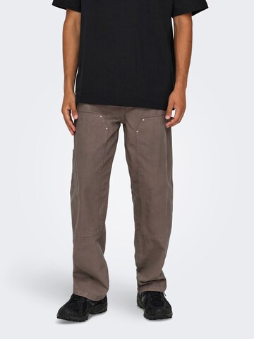 Only & Sons - Loosefit Pantalón 'ONSFADE' en marrón: frente