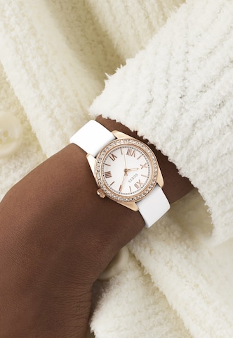 GUESS Analoguhrh 'LUNA' in Weiß: Vorderseite