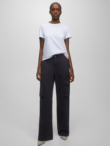 Wide Leg Jeans cargo Pull&Bear en bleu : devant