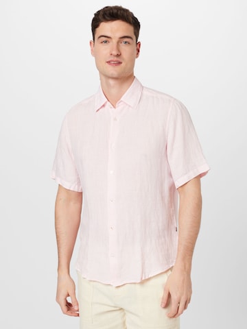 BOSS Regular fit Button Up Shirt 'Rash' in Pink: front