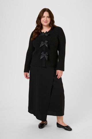 KAFFE CURVE Gebreid vest 'Maia' in Zwart