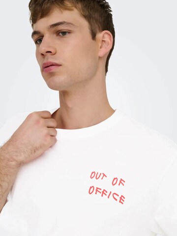 Only & Sons Shirt 'ONLY & SONS ONSALEX PASSA RLX SS TEE T-SHIRT'‌‌‌‌‌‌‌‌ in Weiß