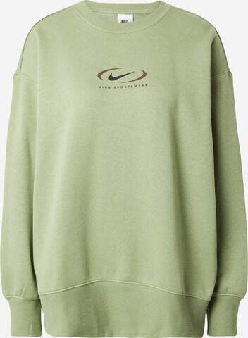 Bluză de molton 'Swoosh' de la Nike Sportswear pe verde: față