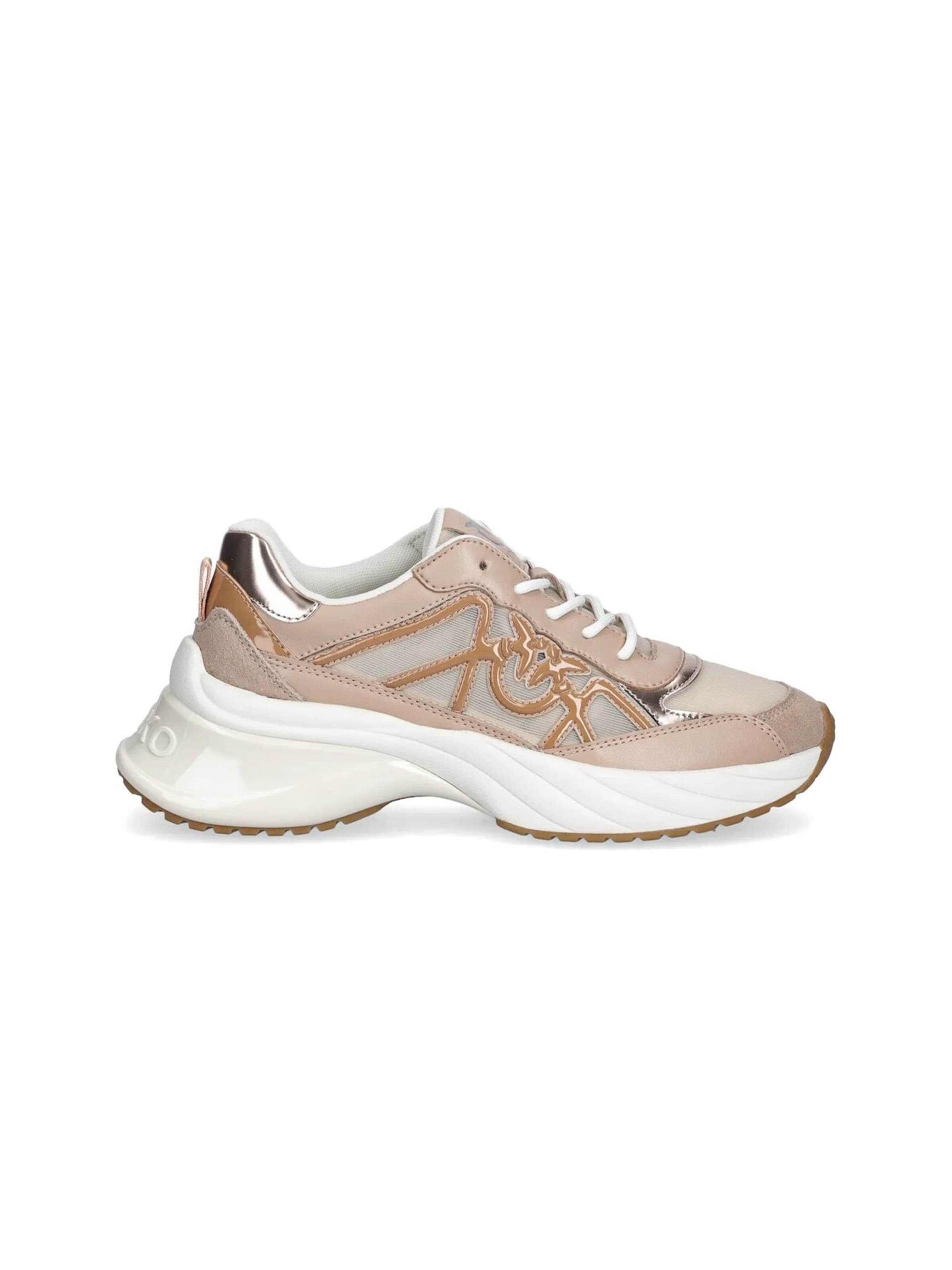 PINKO - Zapatillas deportivas bajas 'Ariel 33 - Sneaker Calf Leather/Net/Cow Suede' en rosa