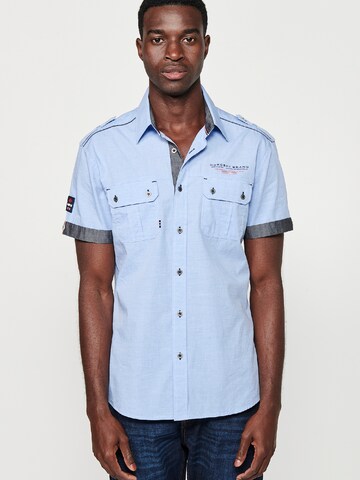 KOROSHI Regular fit Button Up Shirt in Blue: front