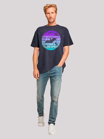 F4NT4STIC Shirt 'Retro Alien Weltraum Sonnenuntergang' in Blauw