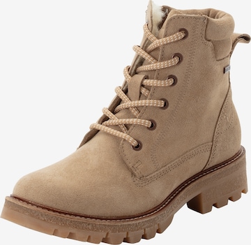 Bottines à lacets Tamaris en beige : devant
