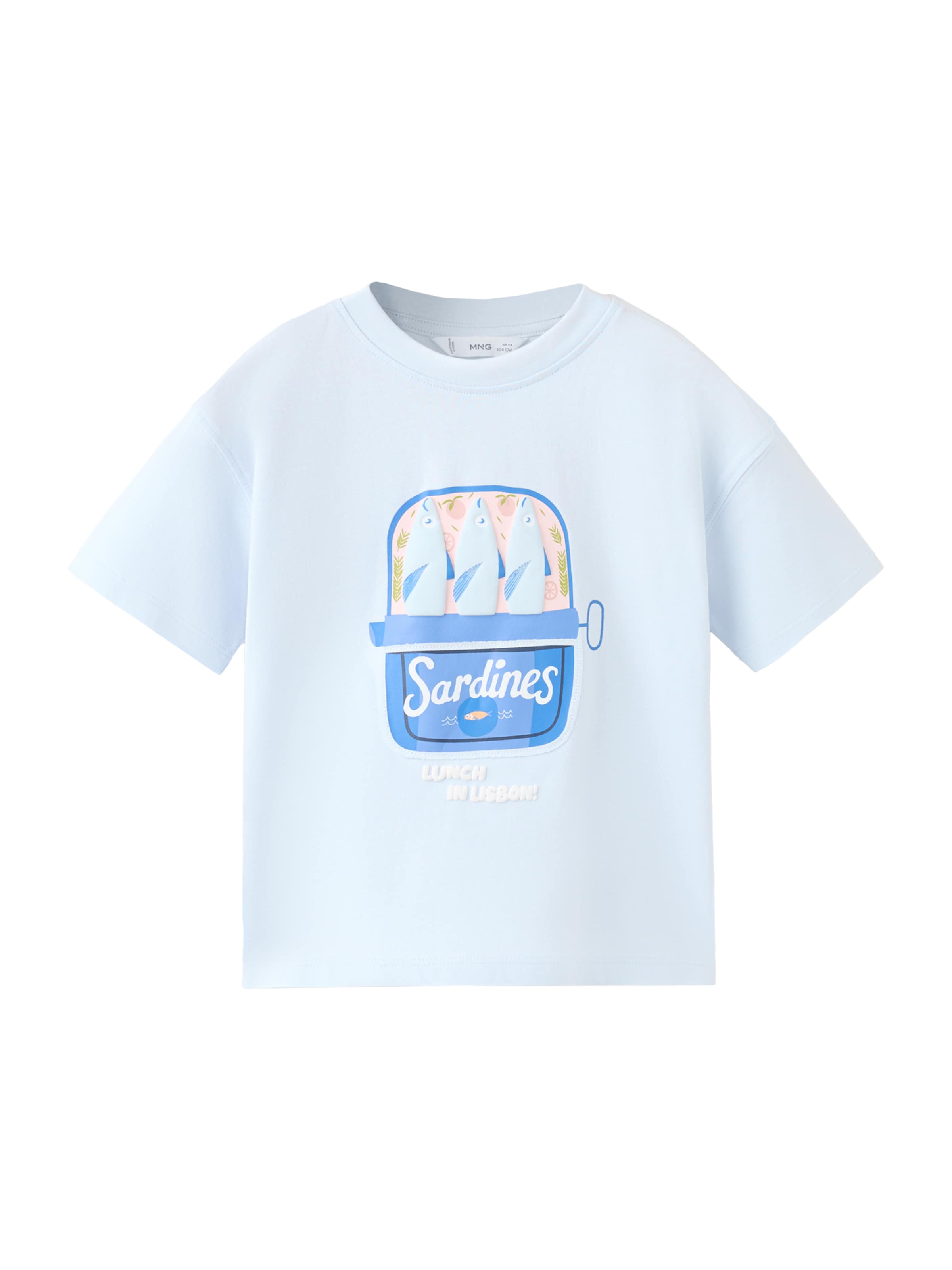 MANGO KIDS Majica 'M2SARDIN' | modra barva: sprednja stran