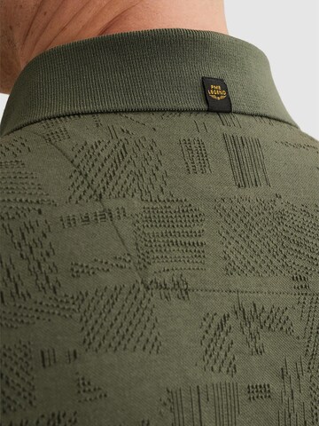 PME Legend T-shirt 'Polo shirt with allover jacquard pattern' i grön