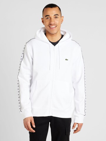 LACOSTE Sweatjakke i hvid: forside