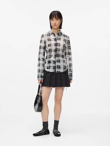 juoda KARL LAGERFELD JEANS Palaidinė 'Check Mesh'