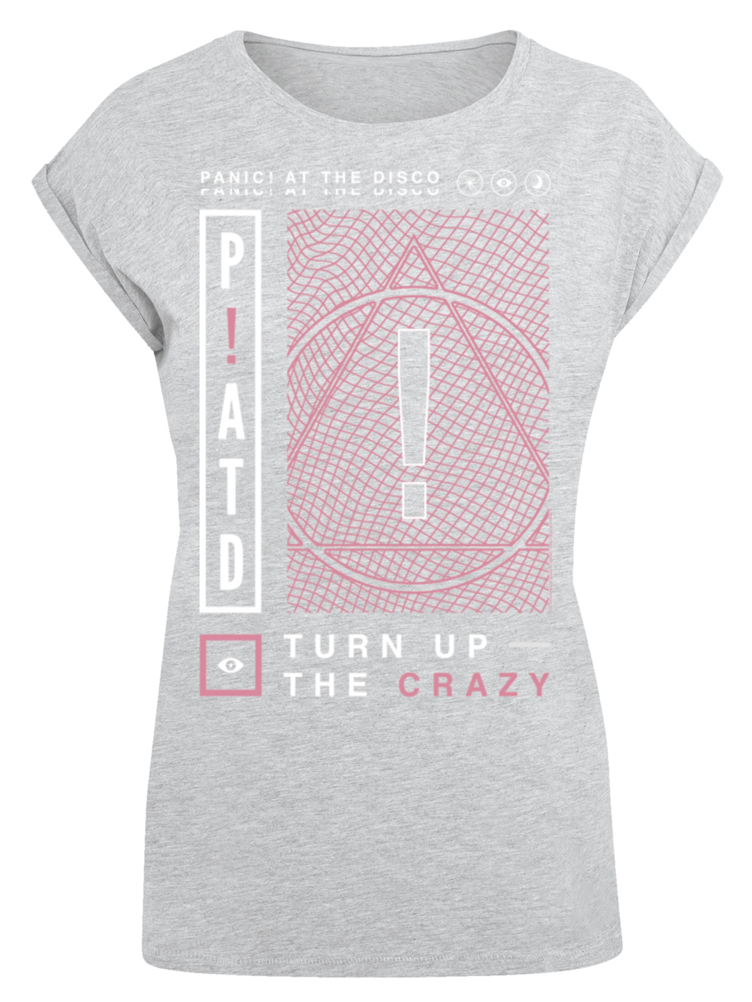 T-shirt 'Panic At The Disco Turn Up The Crazy' F4NT4STIC en gris : devant