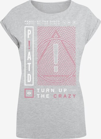 F4NT4STIC T-Shirt 'Panic At The Disco Turn Up The Crazy' in Grau: predná strana