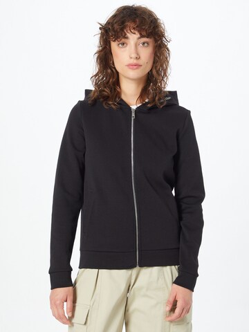 Calvin Klein Zip-Up Hoodie in Black: front