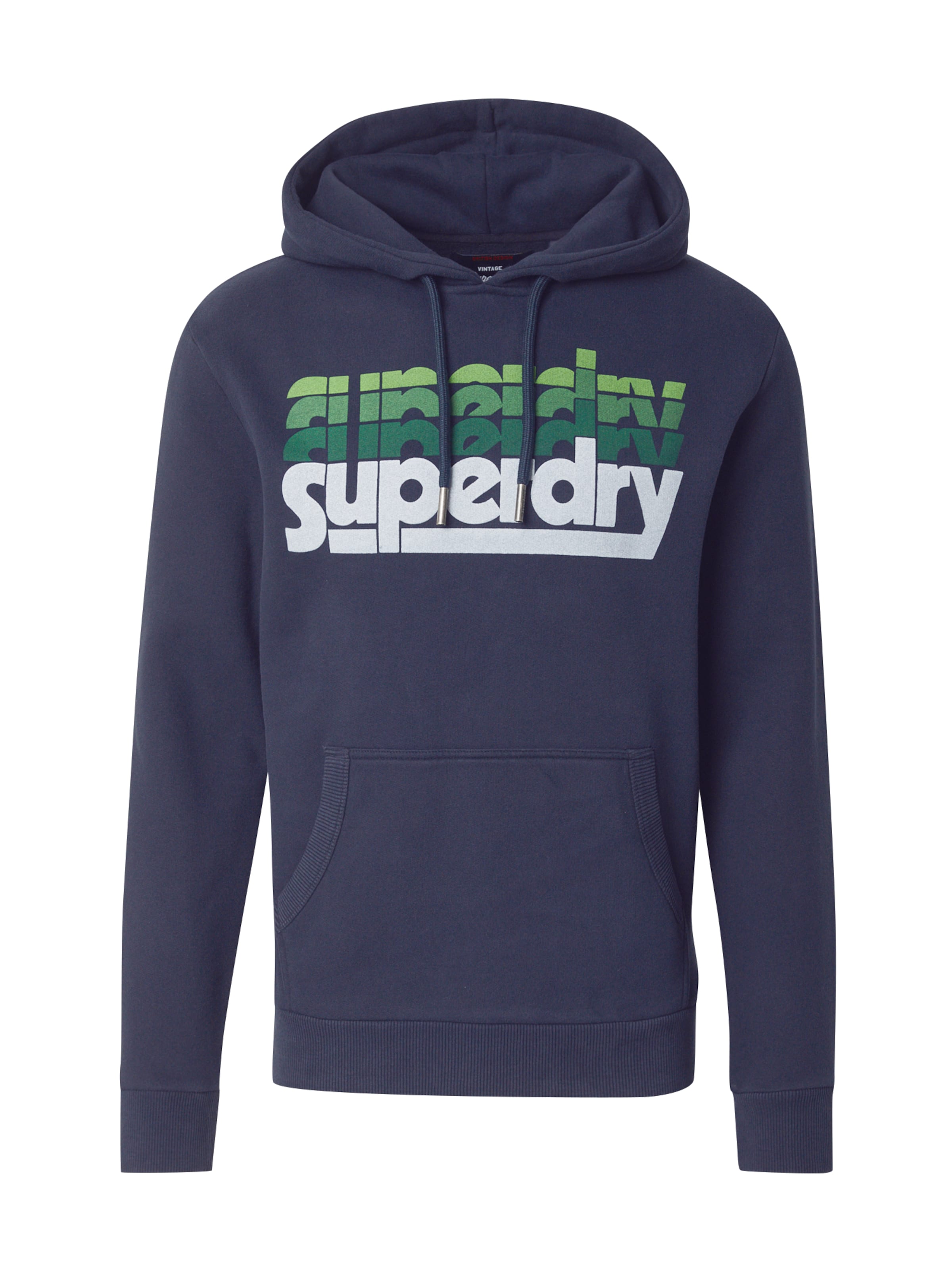 Superdry Sweatshirt in de kleur Navy / Lichtgroen / Donkergroen, Productweergave