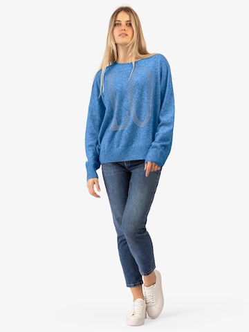 Rainbow Cashmere Pullover in Blau