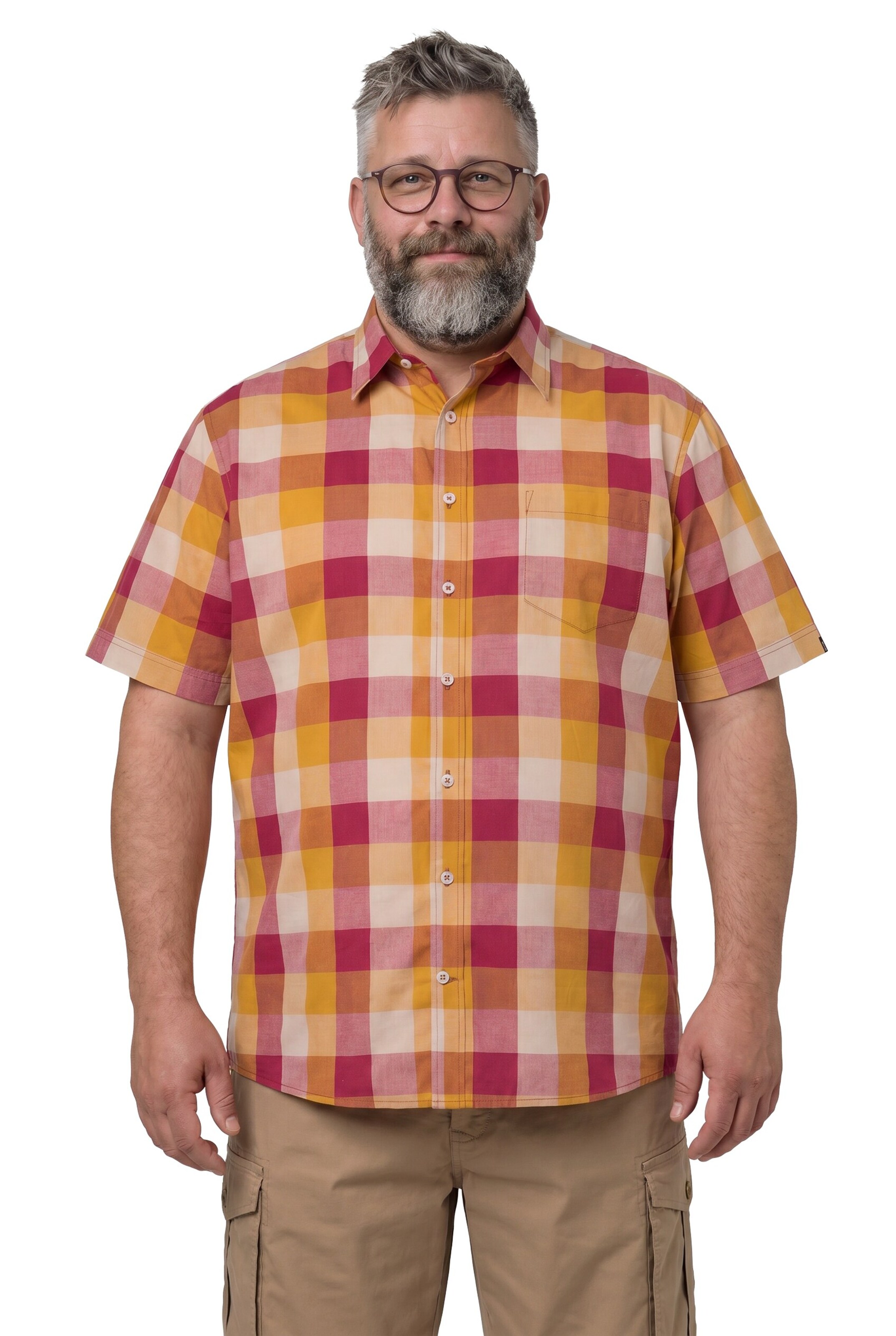 Men Plus Comfort Fit Hemd in Braun: Vorderseite